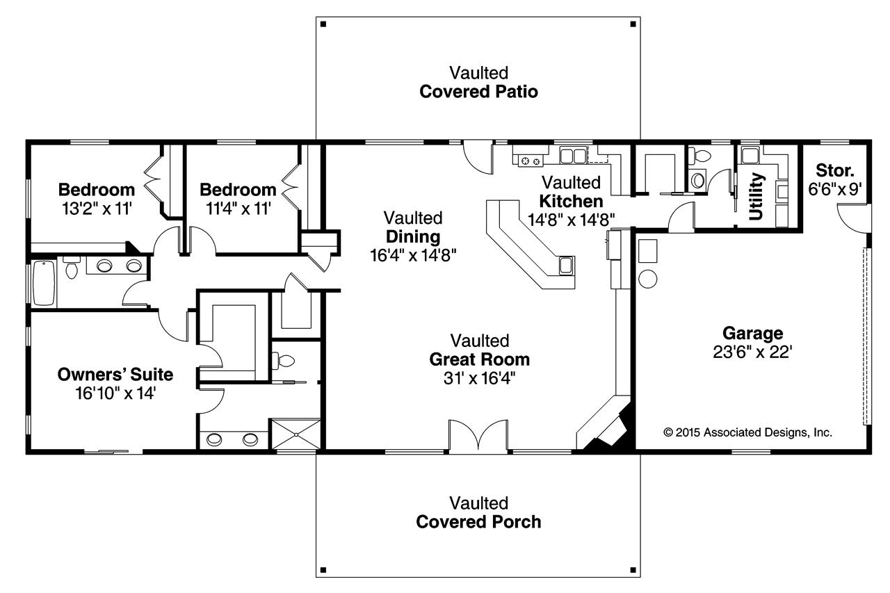 Long Rectangular 1 Story 3 Custom Home Builder Digest